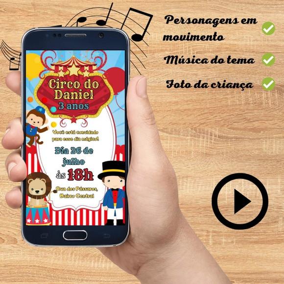 Convite Virtual Animado Circo Menino