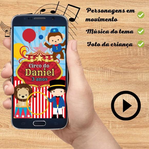 Convite Virtual Animado Circo Menino