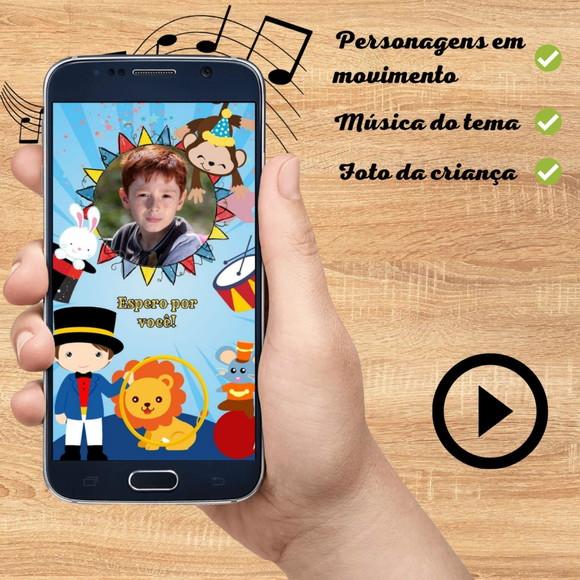 Convite Virtual Animado Circo Menino