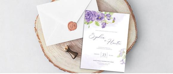 Identidade Visual Casamento Floral Lilás