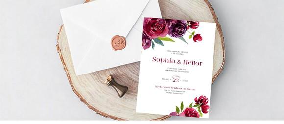Identidade Visual Casamento Floral Marsala