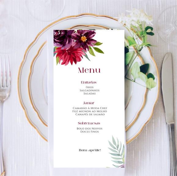 Identidade Visual Casamento Floral Marsala