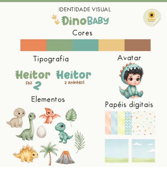 Identidade Visual Dino Baby (com Avatar) + Convite