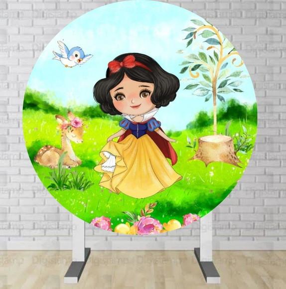 Painel Redondo Branca de Neve Aquarela (arquivo Digital)