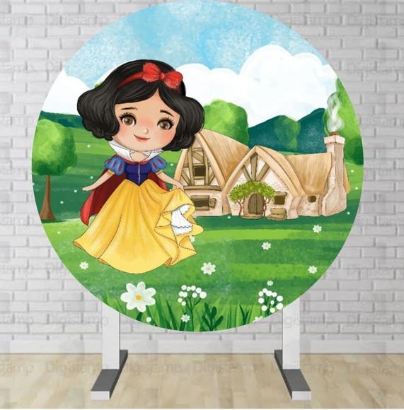 Painel Redondo Branca de Neve Aquarela (arquivo Digital)