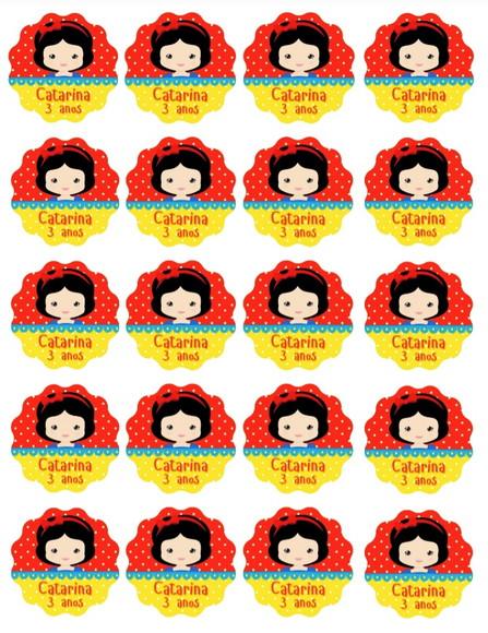 Topper De Cupcake Branca De Neve Cute