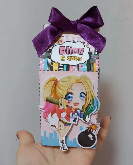 Arte Digital Caixa Milk Arlequina Cute