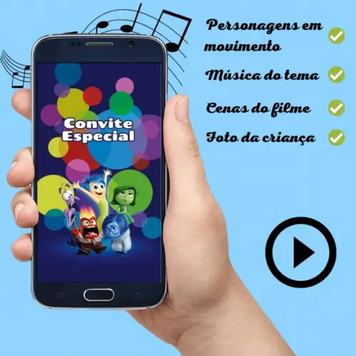 Convite Animado Divertidamente Menina (com Foto)