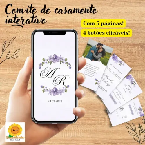 Convite Casamento Interativo Romantic