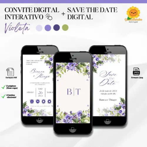 Convite de Casamento Interativo + Save The Date