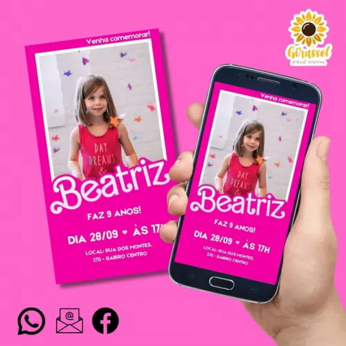 Convite Digital Barbie (caixa)