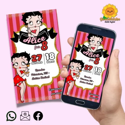 Convite Digital Betty Boop
