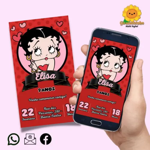Convite Digital Betty Boop 2