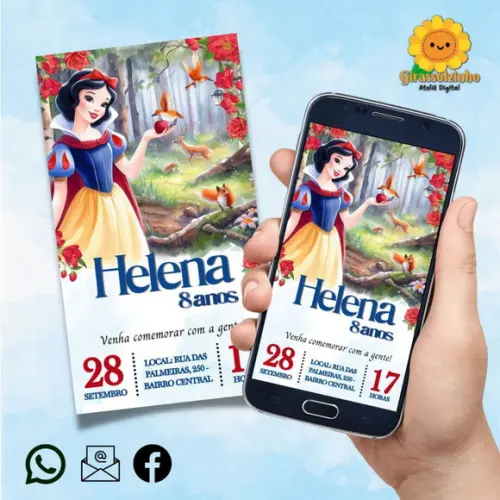 Convite Digital Branca de Neve 2