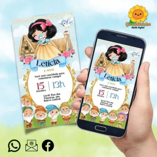 Convite Digital Branca de Neve Baby 2