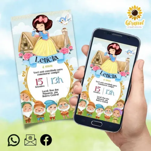 Convite Digital Branca de Neve Baby 3