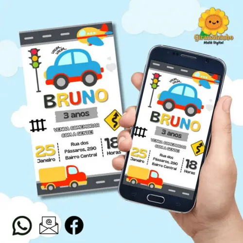 Convite Digital Carrinhos/trânsito
