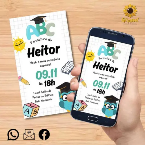 Convite Digital Formatura Abc (menino)