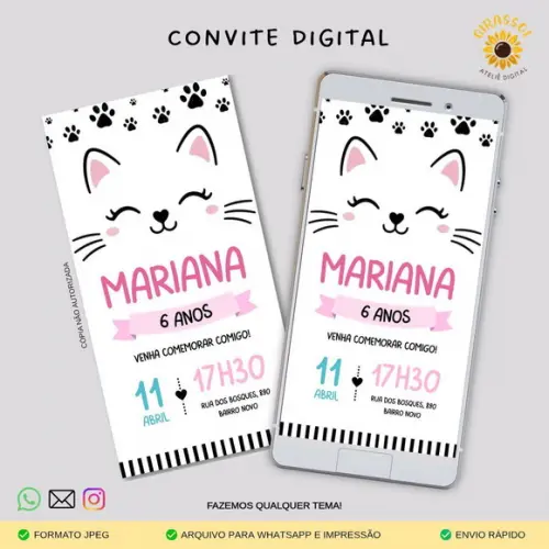 Convite Digital Gatinha