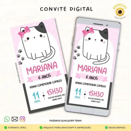 Convite Digital Gatinha 3