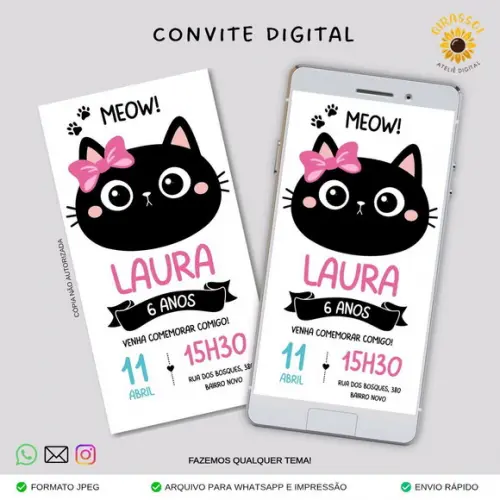 Convite Digital Gatinha 2