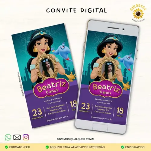 Convite Digital Jasmine (com Foto) 2