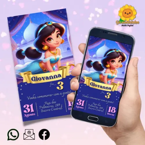 Convite Digital Jasmine Baby/ Cute 2