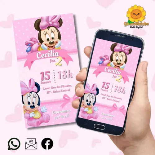 Convite Digital Minnie Baby