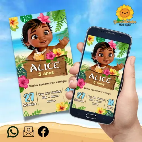 Convite Digital Moana Baby 2