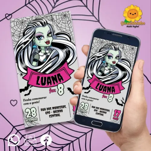 Convite Digital Monster High (frankie Stein)