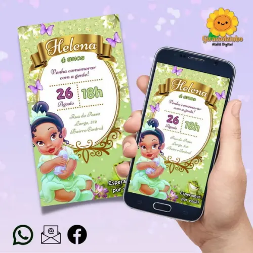 Convite Digital Tiana Baby/ Cute