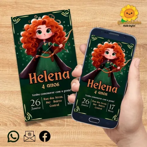 Convite Digital Valente (merida) Baby