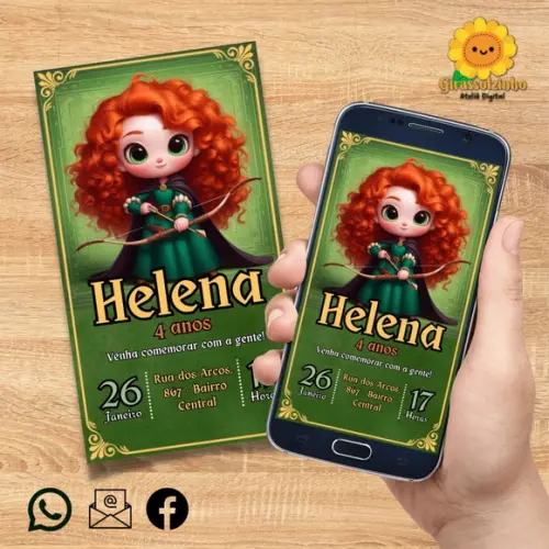 Convite Digital Valente (merida) Baby