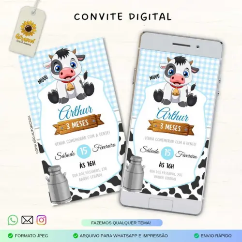 Convite Digital Vaquinha (menino)