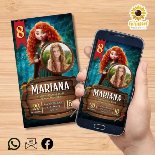Convite Digital Valente/ Merida (com Foto)