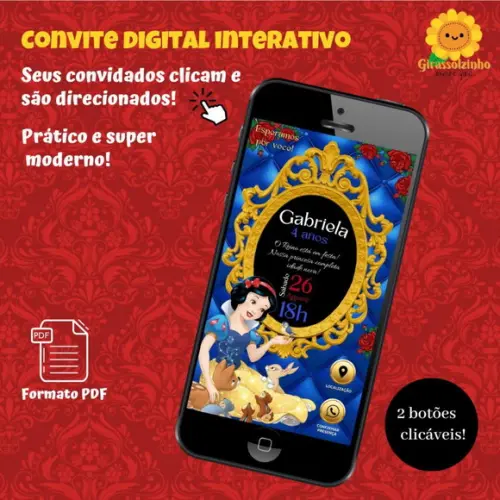 Convite Interativo Branca de Neve