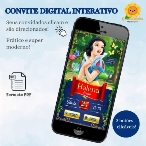 Convite Interativo Branca de Neve