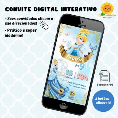Convite Interativo Cinderela