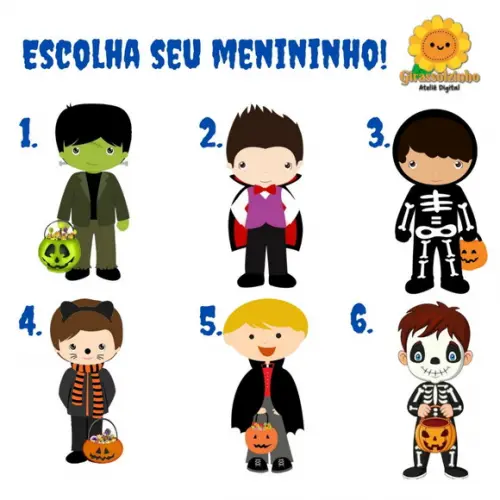 Convite Interativo Halloween Cute (menino)