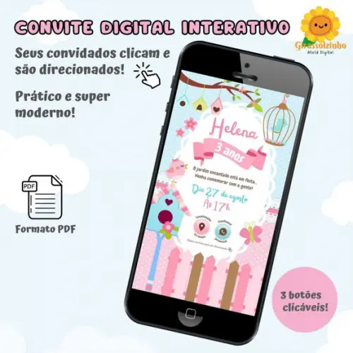 Convite Interativo Jardim Encantado