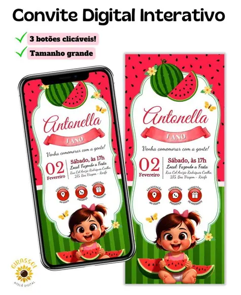 Convite Interativo Melancia