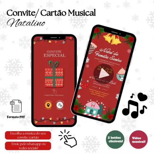 Convite/ Cartão Musical de Natal