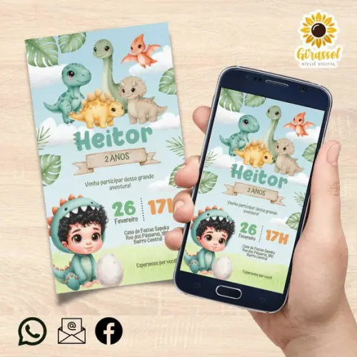 Identidade Visual Dino Baby (com Avatar) + Convite