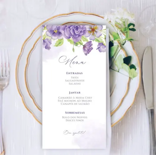 Identidade Visual Casamento Floral Lilás