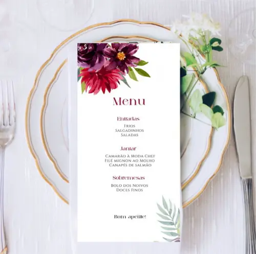 Identidade Visual Casamento Floral Marsala