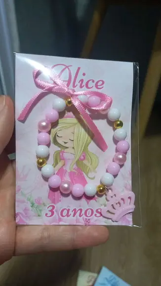 Kit 25 Pulseiras Lembrancinhas Aniversário Princesas Cute