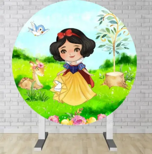 Painel Redondo Branca de Neve Aquarela (arquivo Digital)