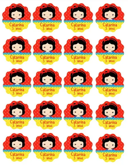 Topper De Cupcake Branca De Neve Cute