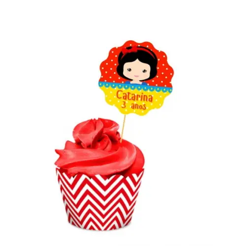 Topper De Cupcake Branca De Neve Cute