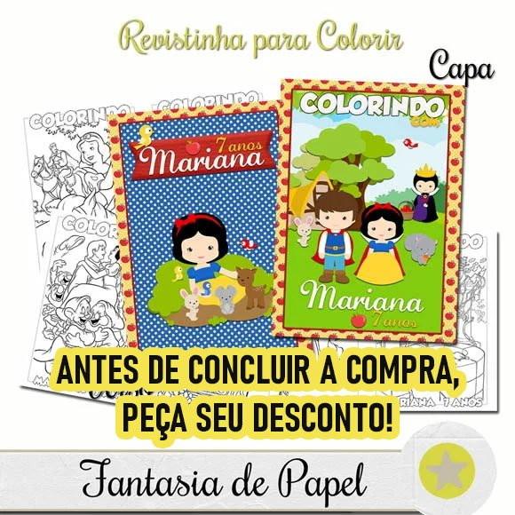 Revistinha para Colorir Branca de Neve 20x14,5